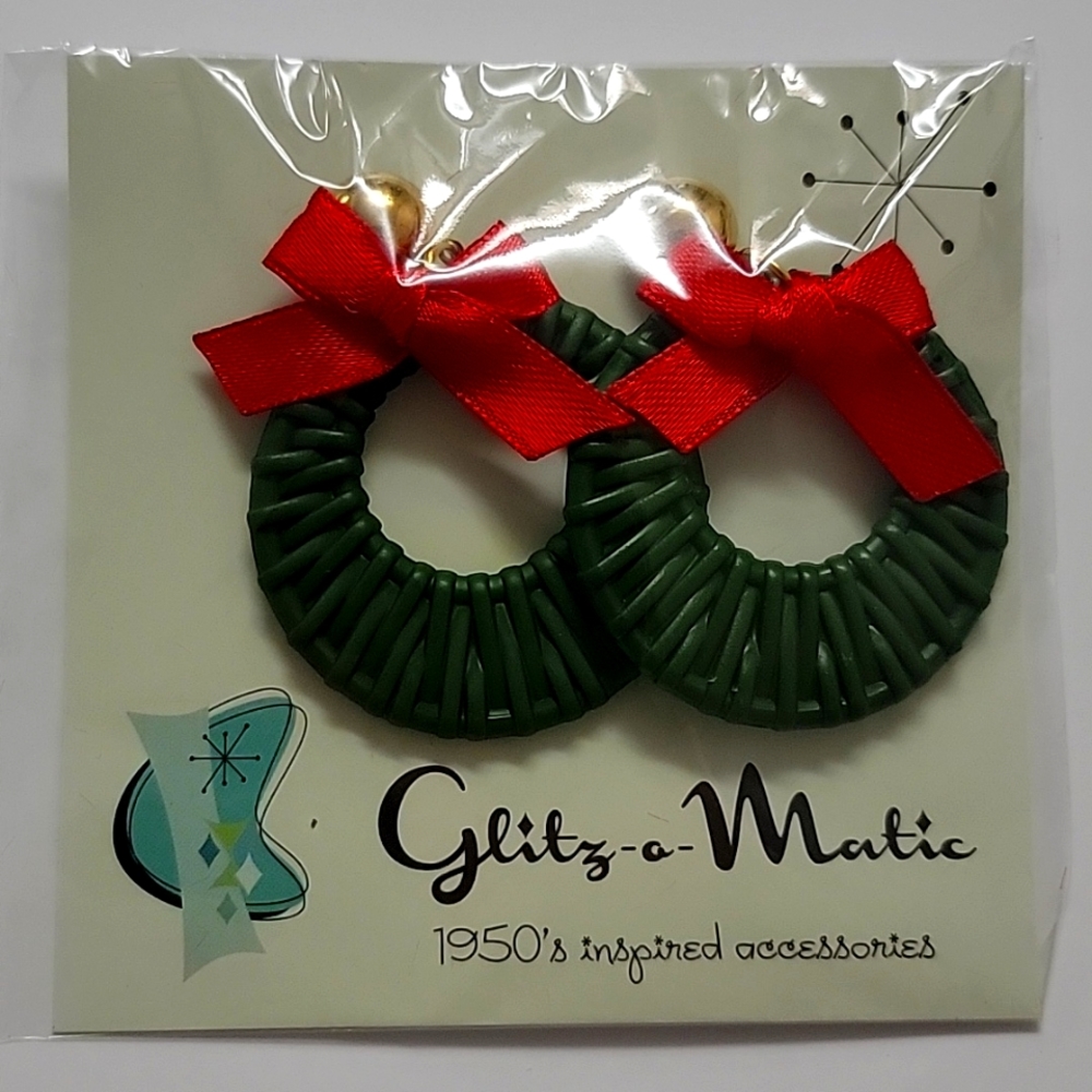 Christmas Wreath Earrings 'NWT'